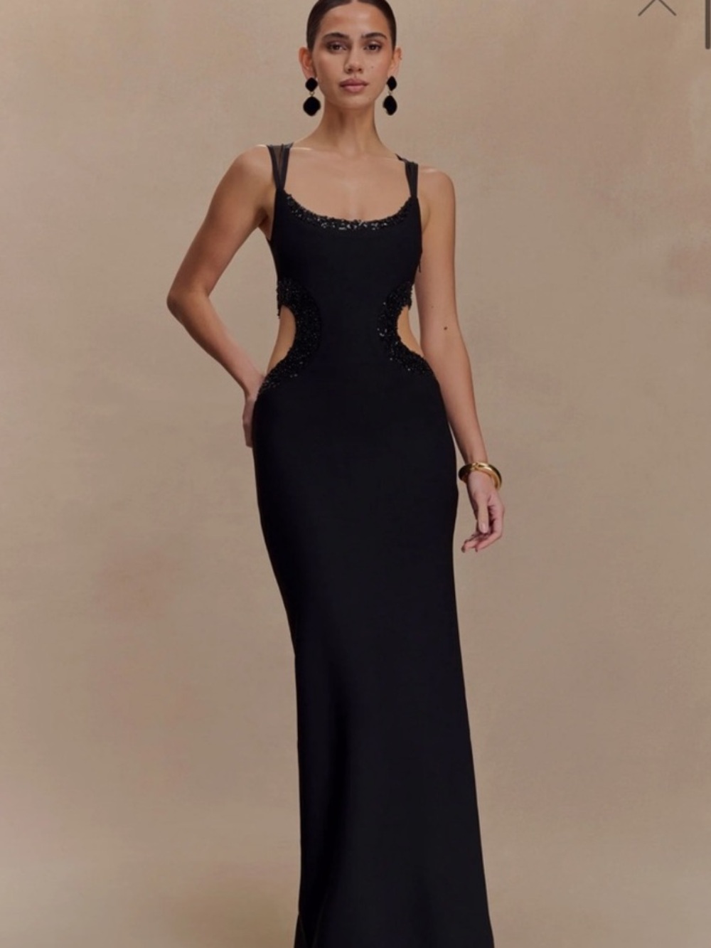 MESHKI Angelique Cutout Beaded Evening Gown
